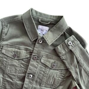 Love Tree Denim Women's S Olive Green Cotton Bl Cropped Trucker Jean Jacket Boho
